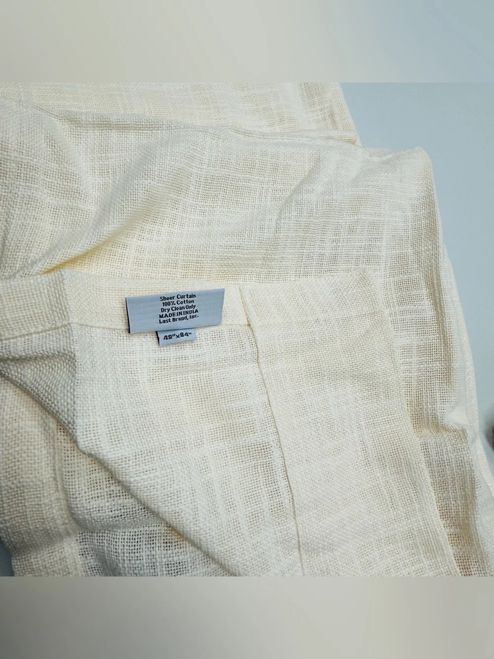 NWOT QUINCE Set Of 2 48x84 Cotton Sheer Curtains Ivory 9313